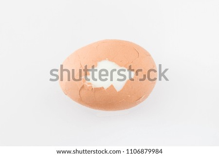 Cracked boiled eggs