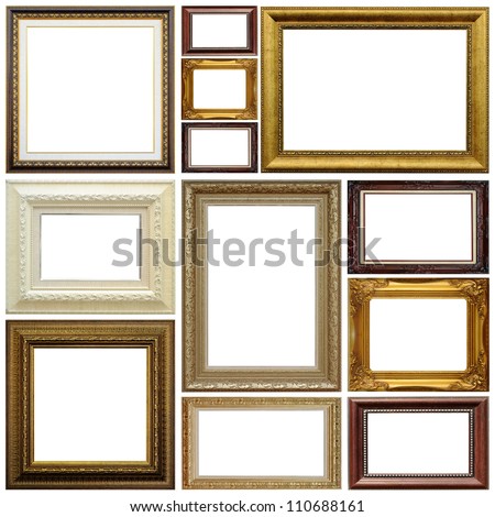 Antique frame isolated on white background Royalty-Free Stock Photo #110688161