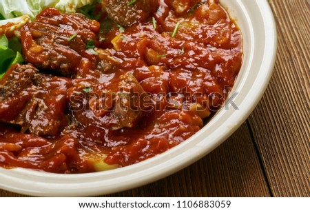 Traditional West African Beef Stew, in countries like Cameroon, Nigeria and Ghana –
