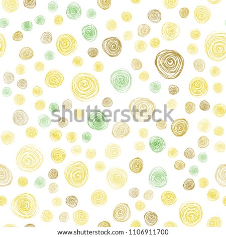 Dark Green, Yellow vector seamless doodle blurred texture. Blurred decorative design in Indian style with flowers. Brand-new style for your business design.