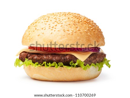 hamburger isolated on white background