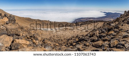 High Resolution Panoramic view of Mount Teide, view from Teleferico, Tenerife, Canary Islands, Spain