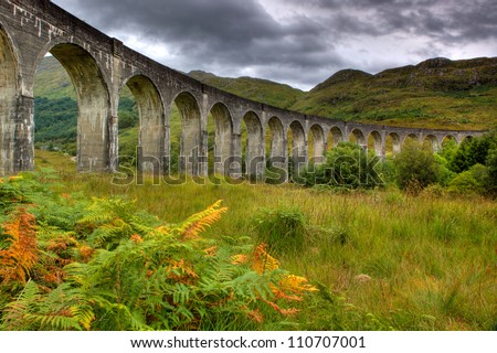 Picture of Glenfinnan Viaduct captured with HDR technique, Scotland