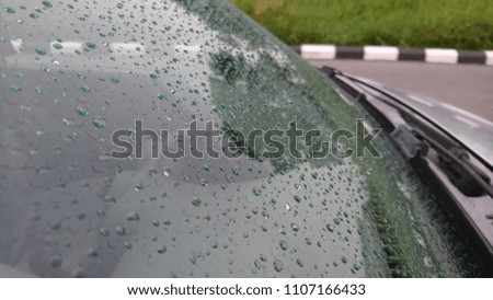 Rain drops on window  rainy weather