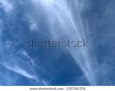 clear blue sky with beautiful white cloud : cloudscape concept