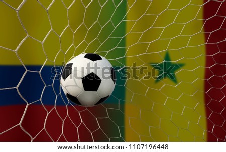 Football Cup competition between the national Colombia and national Senegal.