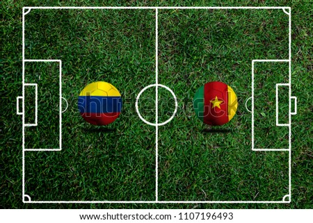 Football Cup competition between the national Colombia and national Senegal.