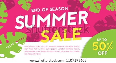 Summer sales flyer & banner vector illustration