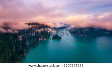 lanscape of mountain and sea