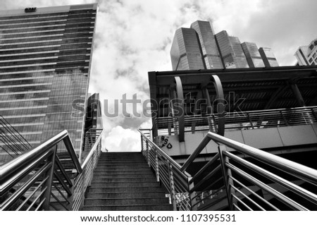 The stairs  up to the Chong Nonsi bridge.
The landmark is  important in Thailand.