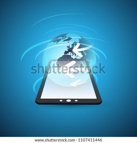 Global Connections, Technology Background - Modern Style Concept Design, Template with Earth Globe