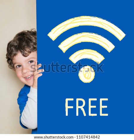 child and poster wifi