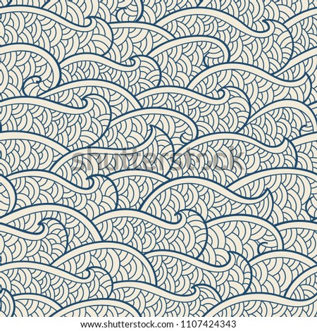 Seamless abstract pattern. Waves and scales. Vector illustration.