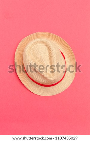Sun hat on color background.