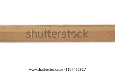Brown plywood slat, lath isolated on white background