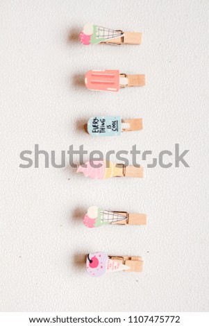 Colorful Clothespin with Ice Creams Decoration on Top