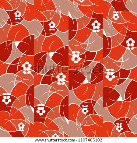 Japanese orange flowers pattern