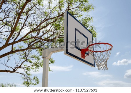 Basket to play basketball with sky