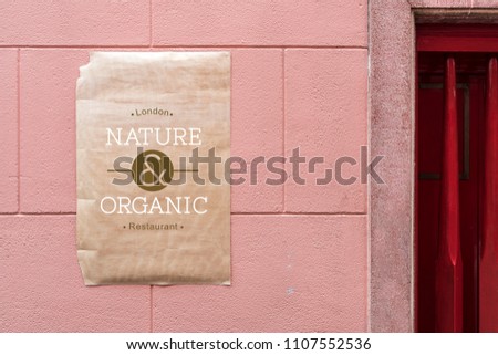 Poster on a pink wall mockup