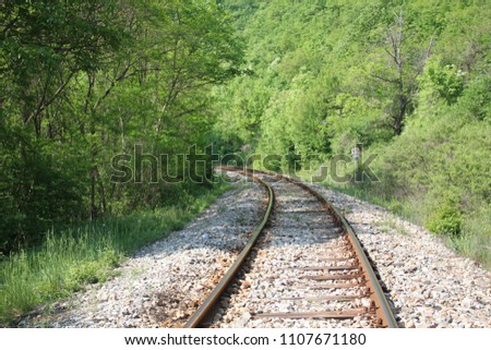 A picturesque landscape with an old railway in the countryside