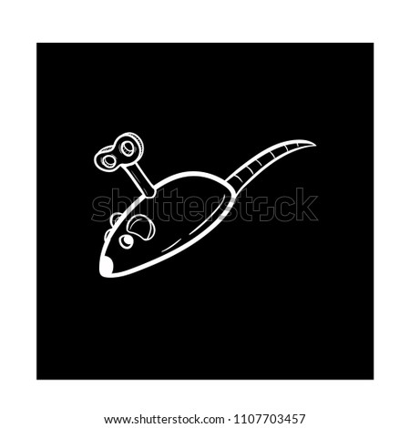 mouse toys doodle icon vector flat black