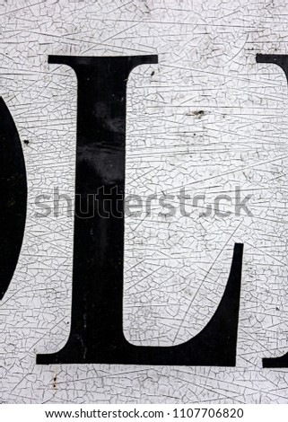Written Wording in Distressed State Typography Found Letter L