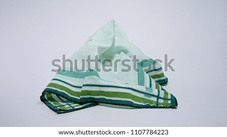 handkerchief Green pattern on white background
