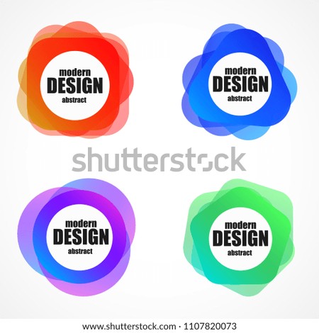 Set of flat vector geometrical warm color banners. Promotion concept. Vector illustration.