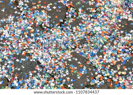 Confetti on the ground