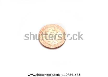 Coin bitcoin isolated on white