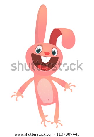 Vector illustration of cartoon bunny rabbit hopping