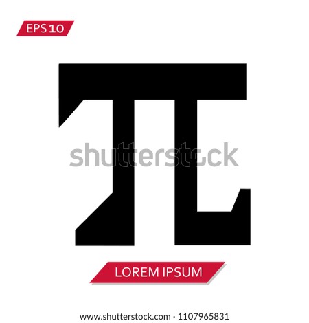 mathematical pi vector icon symbol