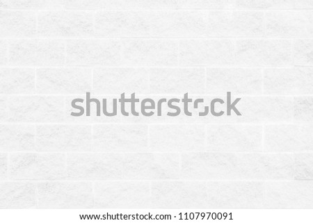 White brick wall antique texture background. Abstract brickwork or design brickwall stonework flooring interior Include rock old pattern clean have concrete grid uneven bricks stack backdrop.