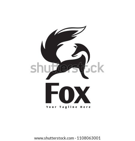 elegant stand fox logo with confident