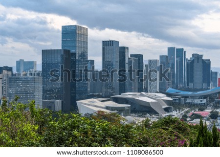 Aerial view of chinese city, shenzhen
