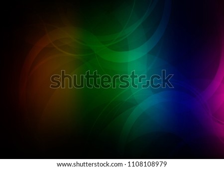 Dark Multicolor, Rainbow vector background with liquid shapes. A sample with blurred bubble shapes. Brand new design for your ads, poster, banner.