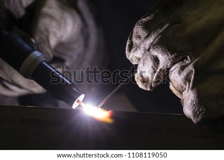 Welding tig in detail. Royalty-Free Stock Photo #1108119050