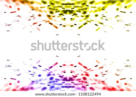colorful Bokeh lights on white  background,shot of flying fire sparks in the air,Firestorm texture.  