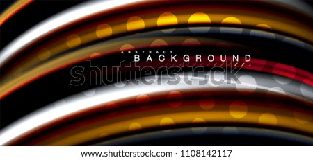 Multicolored wave lines on black background vector design