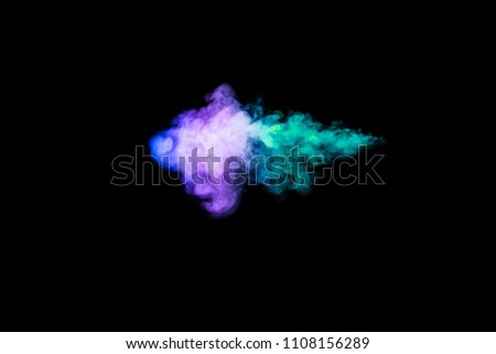 Colored smoke on black  background