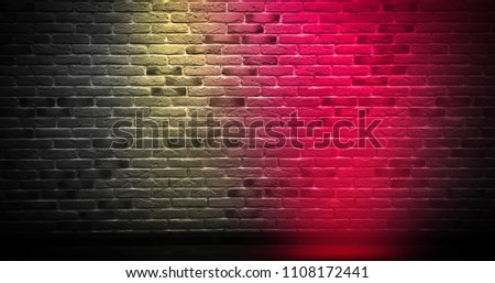 Brick wall, background, neon light