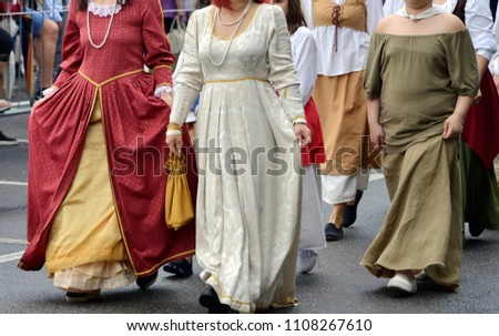 vintage clothes worn during a historical parade 