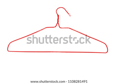 Red hangers with white backdrop