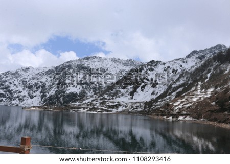 Beautiful snow lake 