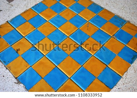      Old ceramic tile texture and background                          