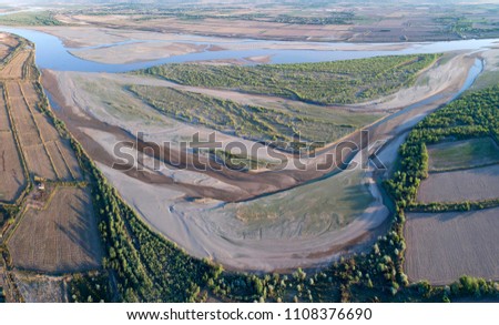 Amu Darya river before the confluence of the Aral sea