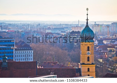 Graz city center aerial view, Styria region of Austria