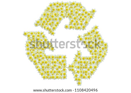 Recycle logo from flower  on white background.