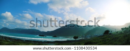 The blue sea and waves in Lanyu, Taiwan