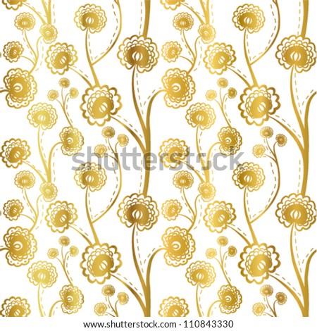 Seamless floral background with stylized flowers.